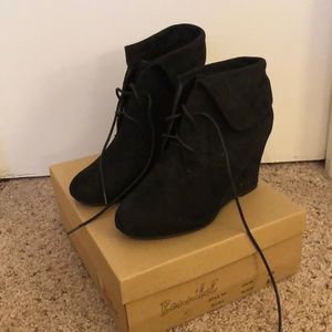 Black wedge ankle boots